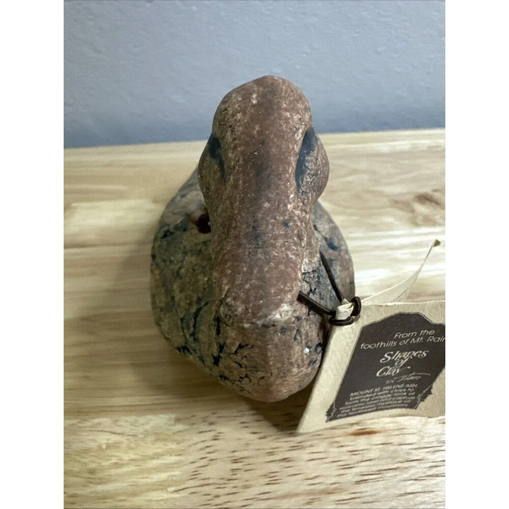 Vintage Duck Figurine Shapes of Clay by Stan Langtwait Mount St Helen's Ash